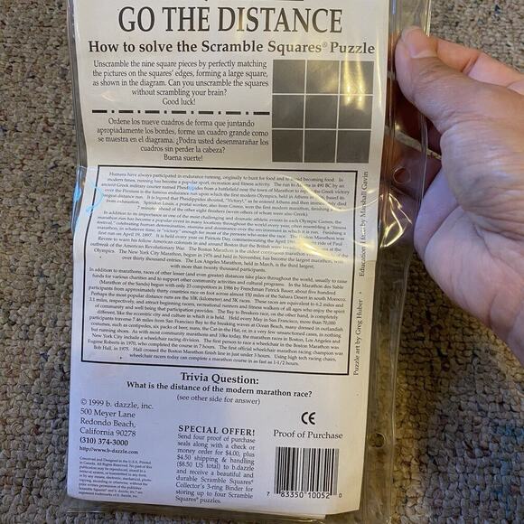 Vintage Scramble Squares Puzzle Go The Distance The World Most Challenging Rare - Picture 6 of 6